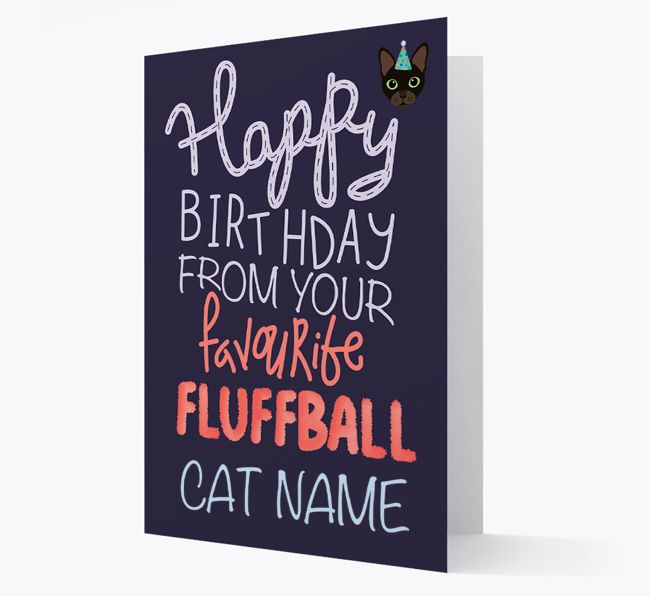 Happy Birthday Fluffball: Personalised {breedCommonName} Card
